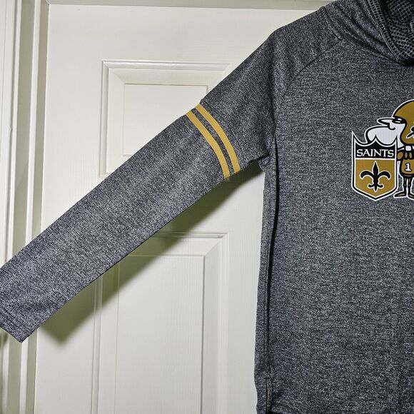 Nike Dri-Fit NFL New Orleans Saints Women's Funnel Turtle Neck Sweatshirt Small - Picture 3 of 10